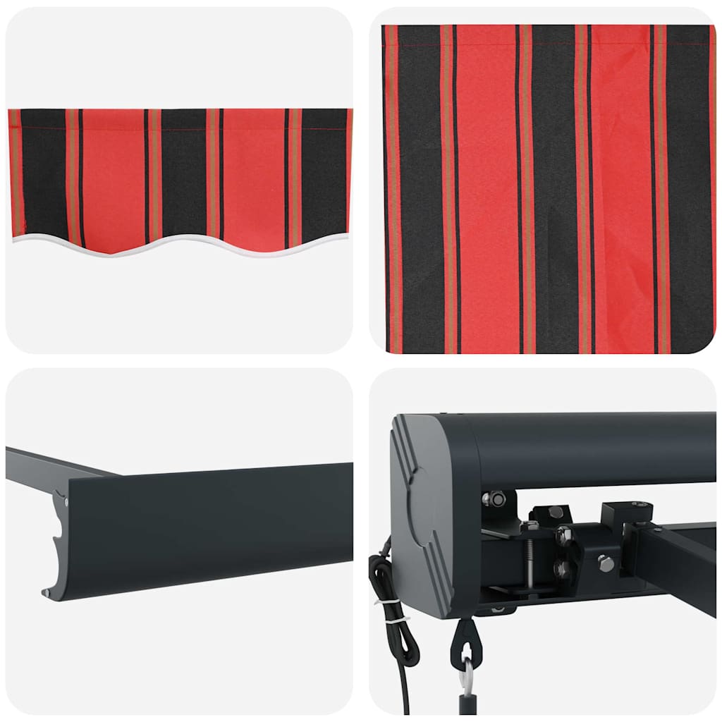 Markise Einziehbar Orange und Braun 3x2,5 m Stoff und Aluminium