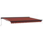 Markise Einziehbar Orange und Braun 4,5x3 m Stoff und Aluminium
