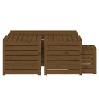 4-tlg. Gartenbox-Set Honigbraun Massivholz Kiefer