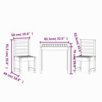 3-tlg. Garten-Bistro-Set Massivholz Kiefer