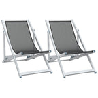 Strandstühle 2 Stk. Klappbar Aluminium und Textilene