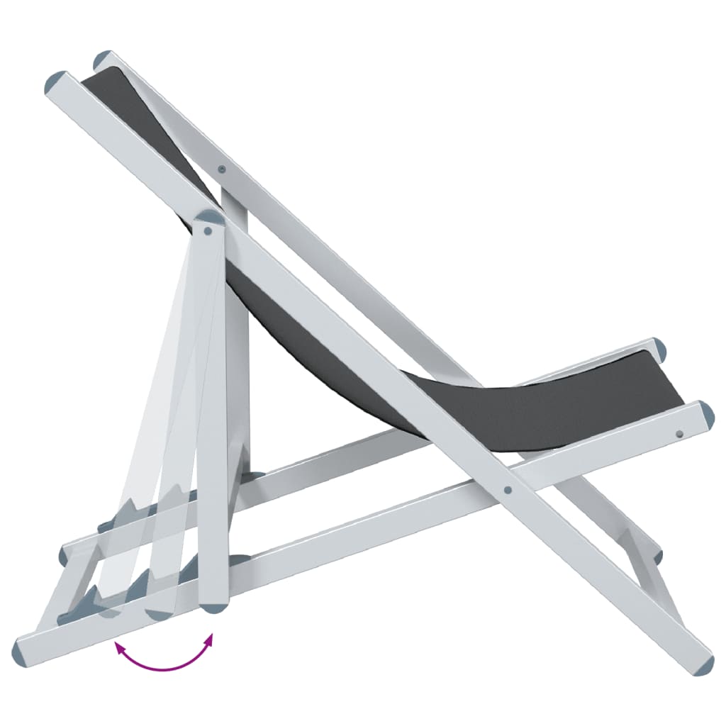 Strandstühle 2 Stk. Klappbar Aluminium und Textilene