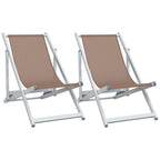Strandstühle 2 Stk. Klappbar Aluminium und Textilene