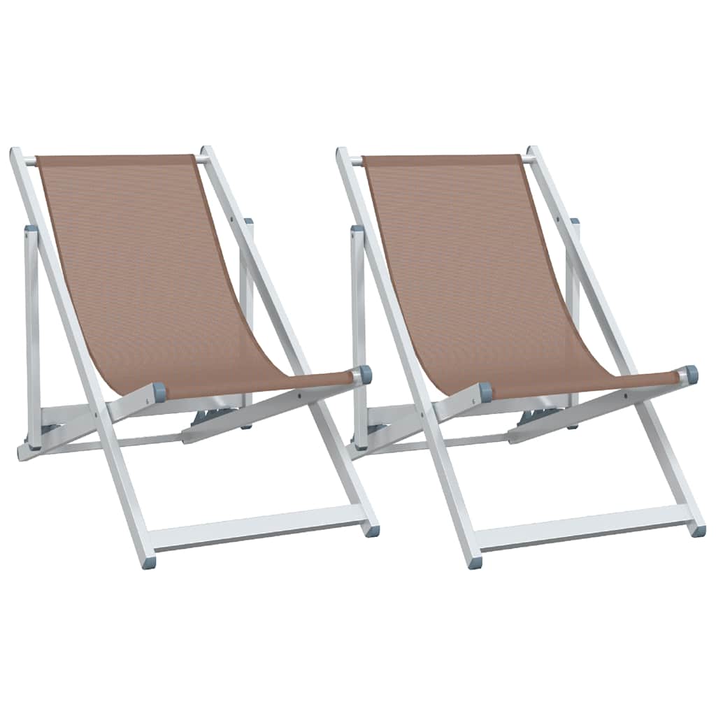 Strandstühle 2 Stk. Klappbar Aluminium und Textilene