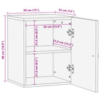 Bad-Wandschrank 38x33x48 cm Altholz Massiv