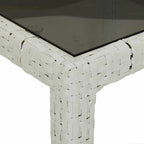 Gartentisch Weiß 90 x 90 x 75 cm Poly-Rattan