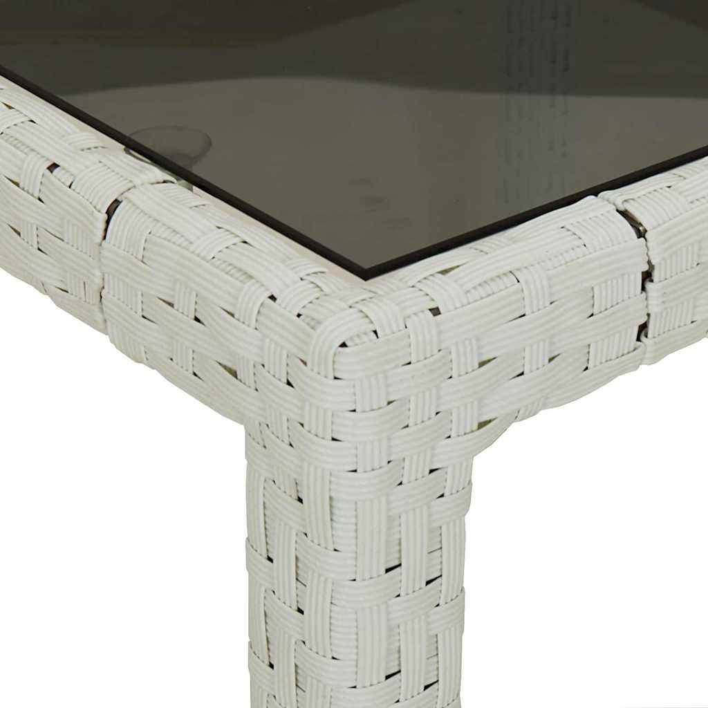 Gartentisch Weiß 90 x 90 x 75 cm Poly-Rattan