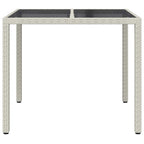 Gartentisch Weiß 90 x 90 x 75 cm Poly-Rattan