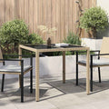 Gartentisch Beige 90 x 90 x 75 cm Poly-Rattan