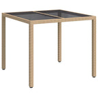 Gartentisch Beige 90 x 90 x 75 cm Poly-Rattan