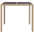 Gartentisch Beige 90 x 90 x 75 cm Poly-Rattan