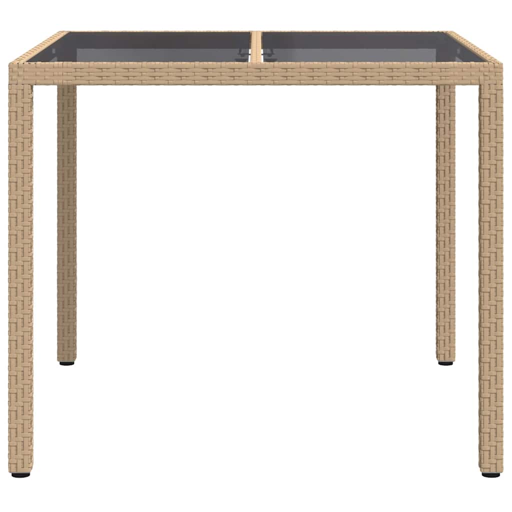 Gartentisch Beige 90 x 90 x 75 cm Poly-Rattan