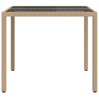 Gartentisch Beige 90 x 90 x 75 cm Poly-Rattan
