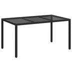 Gartentisch Schwarz 150 x 90 x 75 cm Poly-Rattan