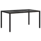 Gartentisch Schwarz 150 x 90 x 75 cm Poly-Rattan