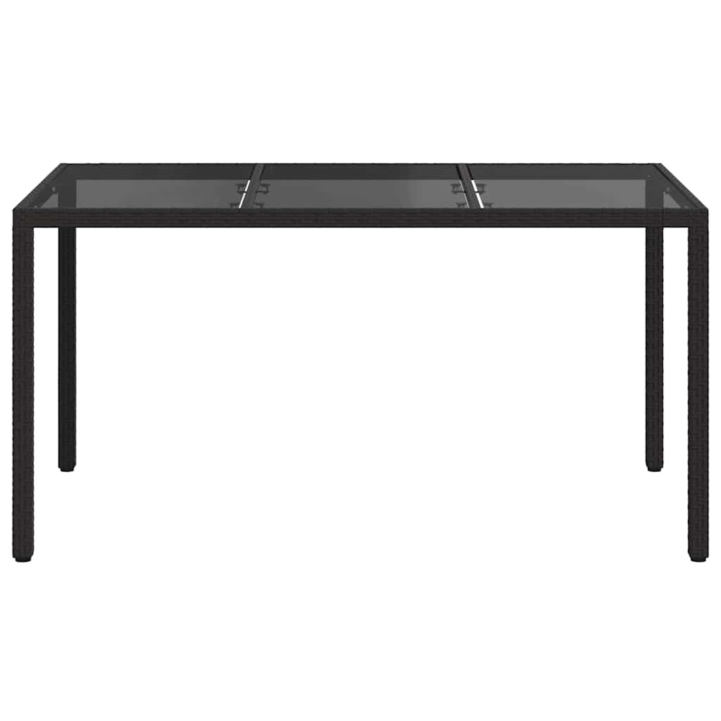 Gartentisch Schwarz 150 x 90 x 75 cm Poly-Rattan