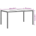 Gartentisch Schwarz 150 x 90 x 75 cm Poly-Rattan