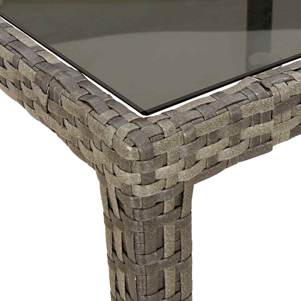 Gartentisch Grau 150 x 90 x 75 cm Poly-Rattan