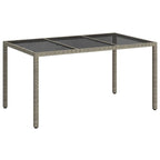Gartentisch Grau 150 x 90 x 75 cm Poly-Rattan