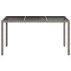 Gartentisch Grau 150 x 90 x 75 cm Poly-Rattan