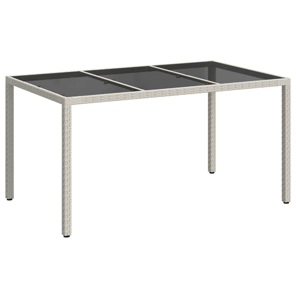 Gartentisch Weiß 150 x 90 x 75 cm Poly-Rattan