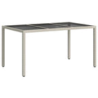 Gartentisch Weiß 150 x 90 x 75 cm Poly-Rattan