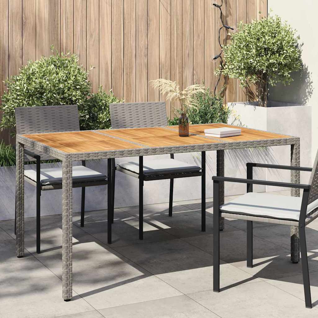 Gartentisch Grau 150 x 90 x 75 cm Poly-Rattan