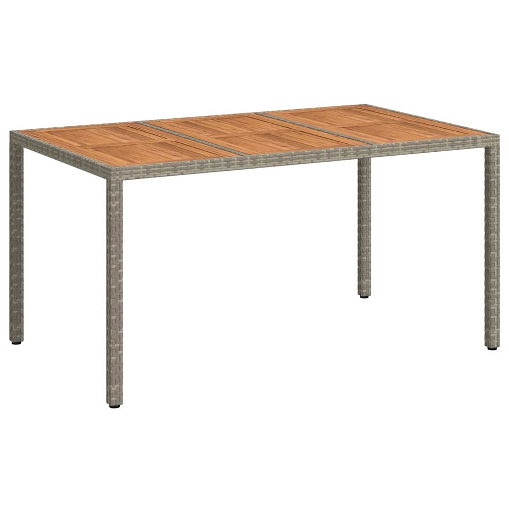Gartentisch Grau 150 x 90 x 75 cm Poly-Rattan