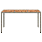 Gartentisch Grau 150 x 90 x 75 cm Poly-Rattan