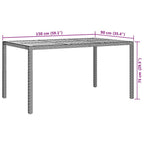 Gartentisch Grau 150 x 90 x 75 cm Poly-Rattan
