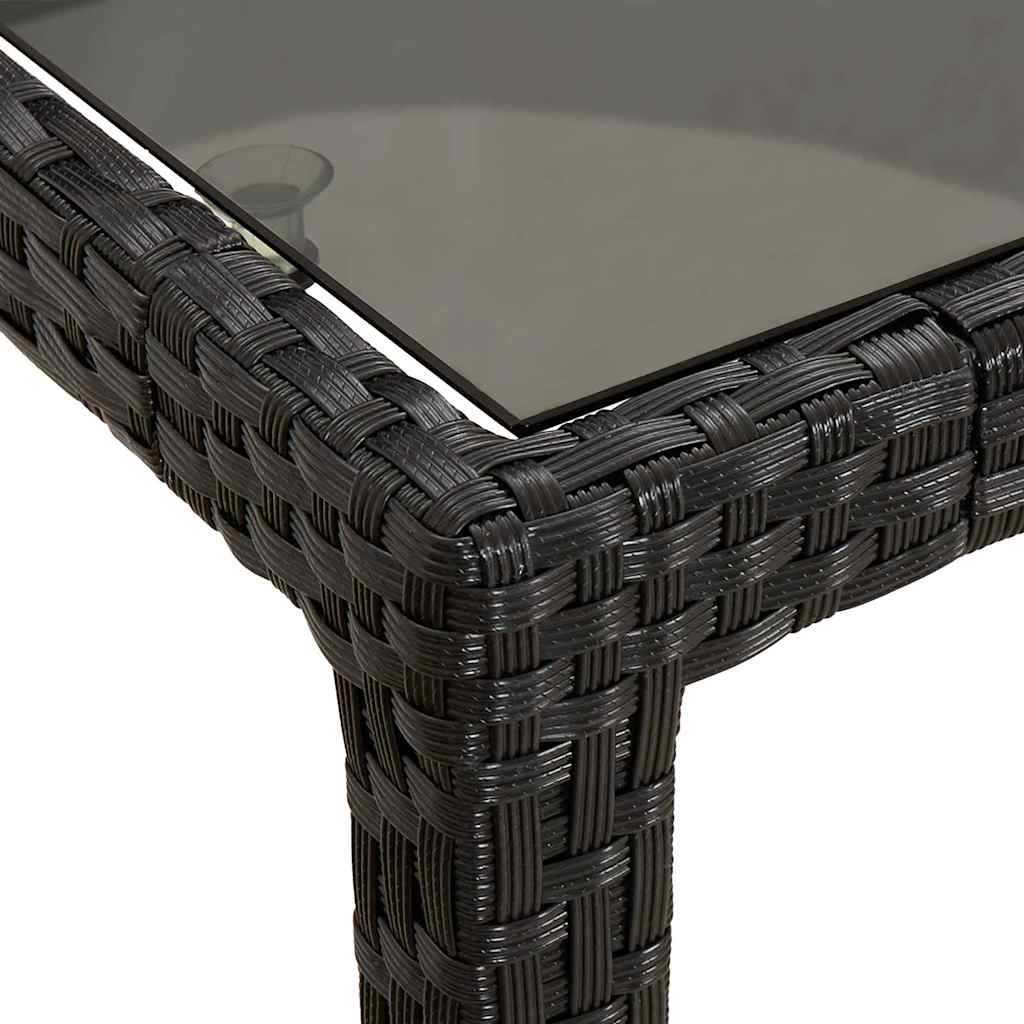 Gartentisch Schwarz 190 x 90 x 75 cm Poly-Rattan