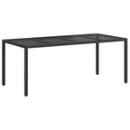Gartentisch Schwarz 190 x 90 x 75 cm Poly-Rattan