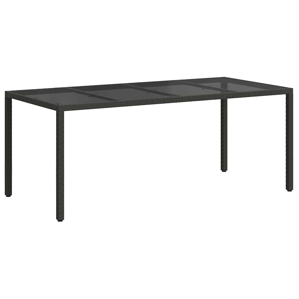 Gartentisch Schwarz 190 x 90 x 75 cm Poly-Rattan