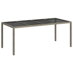 Gartentisch Grau 190 x 90 x 75 cm Poly-Rattan