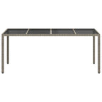 Gartentisch Grau 190 x 90 x 75 cm Poly-Rattan