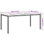 Gartentisch Grau 190 x 90 x 75 cm Poly-Rattan