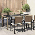 Gartentisch Beige 190 x 90 x 75 cm Poly-Rattan