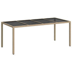 Gartentisch Beige 190 x 90 x 75 cm Poly-Rattan