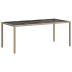 Gartentisch Beige 190 x 90 x 75 cm Poly-Rattan