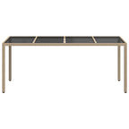 Gartentisch Beige 190 x 90 x 75 cm Poly-Rattan