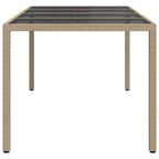 Gartentisch Beige 190 x 90 x 75 cm Poly-Rattan