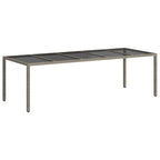 Gartentisch Grau 250 x 100 x 75 cm Poly-Rattan