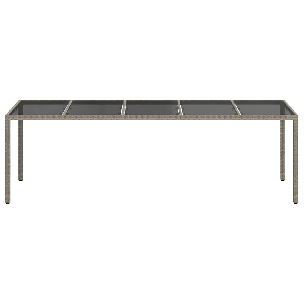 Gartentisch Grau 250 x 100 x 75 cm Poly-Rattan