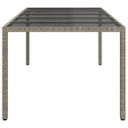 Gartentisch Grau 250 x 100 x 75 cm Poly-Rattan