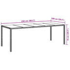 Gartentisch Grau 250 x 100 x 75 cm Poly-Rattan