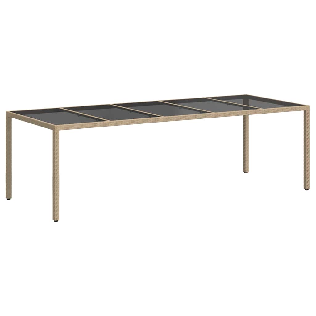 Gartentisch Beige 250 x 100 x 75 cm Poly-Rattan