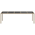 Gartentisch Beige 250 x 100 x 75 cm Poly-Rattan