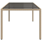 Gartentisch Beige 250 x 100 x 75 cm Poly-Rattan