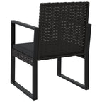 Gartensessel mit Kissen Schwarz Poly Rattan