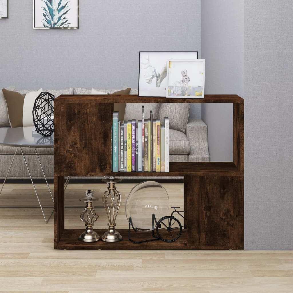 Bücherregal/Raumteiler Räuchereiche 80x24x63 cm